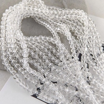 Нить 39 см Рондель граненый ок. 4x3.5 мм crystal , стекло (6654-КР) купить с доставкой по России | Интернет-магазин Viva Beads