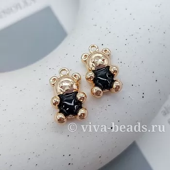 Подвеска Мишка 16.3х9.5 мм эмаль, позолота (7346-ЧЕРЗ) Подвеска Мишка 16.3х9.5 мм эмаль, позолота (7346-ЧЕРЗ)