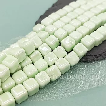 1 шт. Бусина куб 8.5 мм бледно-зеленый, керамика (6476-БЗЕЛ) купить с доставкой по России | Интернет-магазин Viva Beads