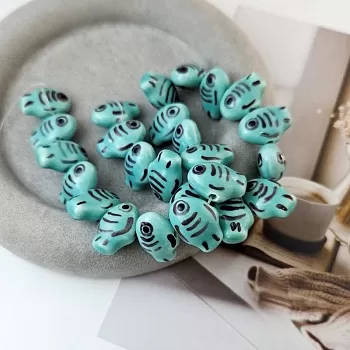 1 шт. Бусина рыбка ок. 18х13х9 мм бирюзовый, керамика (9194-БИР) купить в Воронеже | Заказать в интернет-магазине Viva Beads
