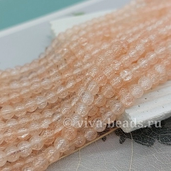 Нить 20 см Сахарный кварц (имитация) 4 мм персиковый (6653-ПЕРС) купить с доставкой по России | Интернет-магазин Viva Beads