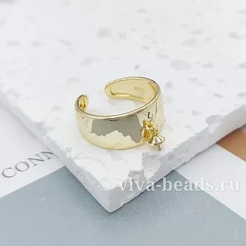 Основа для кольца свободный размер позолота 14к (5386-З) купить с доставкой по России | Интернет-магазин Viva Beads