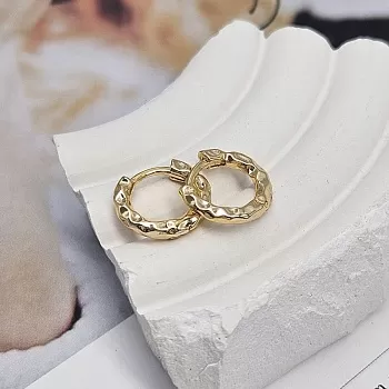 Серьги кольца, бублики, конго, мятые 14х2-2.5 мм позолота (8470-З) купить с доставкой по России | Интернет-магазин Viva Beads