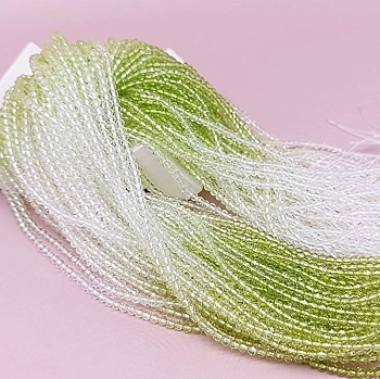 Нить 35 см Бусина граненая 3x2.8 мм зеленый градиент, стекло (7771) купить с доставкой по России | Интернет-магазин Viva Beads