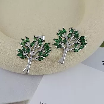 Подвеска Дерево 25.8х21.6 мм с фианитами, родиевое покрытие, зеленый (9856-Р-ЗЕЛ) купить с доставкой по России | Интернет-магазин Viva Beads