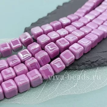 1 шт. Бусина куб 8.5 мм сиреневый, керамика (6476-СИР) купить с доставкой по России | Интернет-магазин Viva Beads