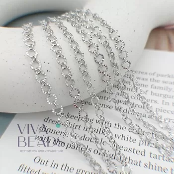 10 см Цепь 4.3 мм (толщина) родиевое покр. (7518-Р) купить с доставкой по России | Интернет-магазин Viva Beads