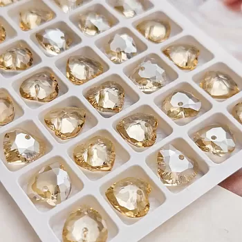 Подвеска Сердце 10.4 мм Golden Shadow хрустальное стекло (6404-ГШ) купить с доставкой по России | Интернет-магазин Viva Beads