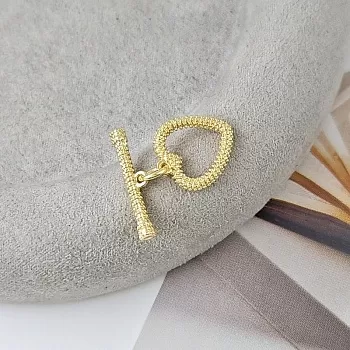 Замок тоггл Сердце 13х14.5 мм позолота 14К (9289-З) замок для украшений купить с доставкой по России | Интернет-магазин Viva Beads