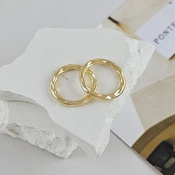 Кольцо коннектор 17 мм внутр. d 12.6 мм, текстурированное, позолота 18К (9578-З) соединительные колечки и кольца-коннекторы купить с доставкой по России | Интернет-магазин Viva Beads