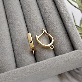 УЦЕНКА Швензы базовые с замком 17х3.3 мм позолота 14К (8835-З-УЦ) купить в Воронеже | Заказать в интернет-магазине Viva Beads
