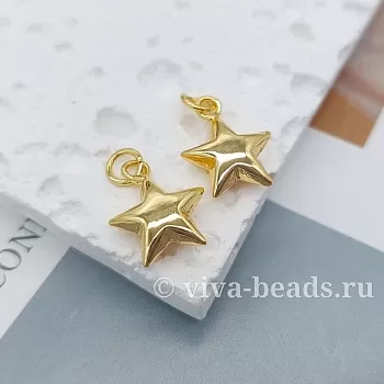 Подвеска Звезда 15x12x4.5 мм позолота (7279) Подвеска Звезда 15x12x4.5 мм позолота (7279)