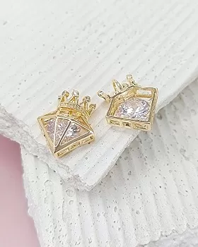 Подвеска Кристалл с короной 18х15.8х7.3 мм фианиты, позолота (8175-З) купить с доставкой по России | Интернет-магазин Viva Beads