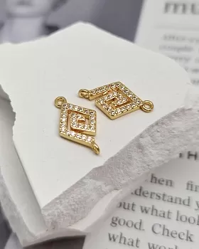 Коннектор Геометрия с фианитами 17.2x9.5 мм позолота (8339-З) Коннектор Геометрия с фианитами 17.2x9.5 мм позолота (8339-З)