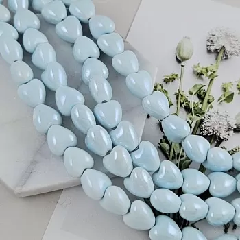 Бусина сердце 12 мм нежно-голубой, керамика (6436-НГОЛУБ) купить с доставкой по России | Интернет-магазин Viva Beads