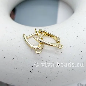 Швензы с замком 16 мм позолота 14К (5452-З) швензы для серег купить с доставкой по России | Интернет-магазин Viva Beads