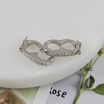 Замок разделитель 19.7х3.3 мм с фианитами, родиевое покрытие (9879-Р) купить с доставкой по России | Интернет-магазин Viva Beads