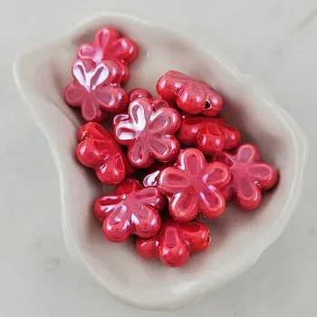 1 шт. Бусина Цветок 18 мм красный, керамика (6478-18-К) купить с доставкой по России | Интернет-магазин Viva Beads