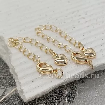 Замок лобстер 10 мм с удлинителем позолота 18к (6452-З) купить в Воронеже | Заказать в интернет-магазине Viva Beads
