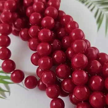 Нить 18 см Бусины стеклянные 10 мм, гладкие круглые, красный (9944-10) купить с доставкой по России | Интернет-магазин Viva Beads