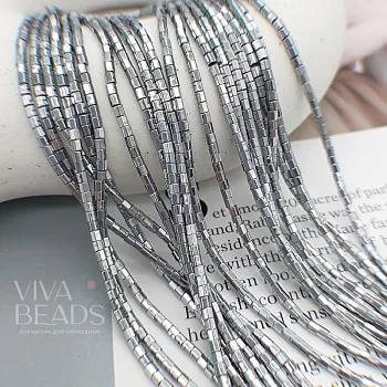 Нить 20 см Гематит многогранник 2 мм цвет платина (6997-П) купить в Воронеже | Заказать в интернет-магазине Viva Beads

