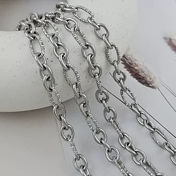 50 см Цепь овальная толщиной 6.6 мм, нержавеющая сталь (9812) купить в Воронеже | Заказать в интернет-магазине Viva Beads
