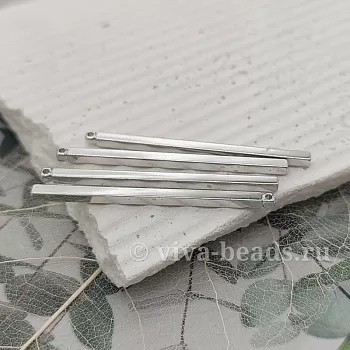Подвеска палочка 40x2x2 мм родиевое покрытие (4283-40-Р) купить с доставкой по России | Интернет-магазин Viva Beads