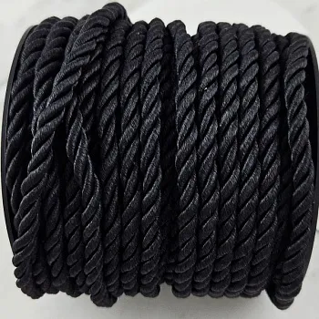 50 см Шнур витой нейлоновый ок. 5 мм черный (10166-Ч) купить с доставкой по России | Интернет-магазин Viva Beads