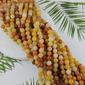 Нить 38 см Жадеит натуральный ок. 6.5 мм бусины гладкий шар, желто-оранжевый (9935-6) для бижутерии купить с доставкой по России | Интернет‑магазин Viva Beads