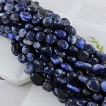 Нить 19 см Содалит натуральный 8-10 мм бусины фри форм (9840) для бижутерии купить с доставкой по России | Интернет‑магазин Viva Beads