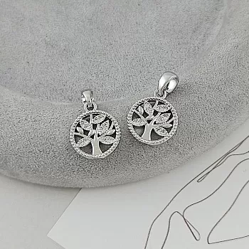 Подвеска Дерево с фианитами 14.3x12 мм родиевое покрытие (9495-Р) купить с доставкой по России | Интернет-магазин Viva Beads