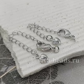 Замок лобстер 12 мм с удлинителем с подвеской Сердце род. покр. (6710-Р) купить в Воронеже | Заказать в интернет-магазине Viva Beads
 Замок лобстер 12 мм с удлинителем с подвеской Сердце род. покр. (6710-Р) купить в Воронеже | Заказать в интернет-магазине Viva Beads