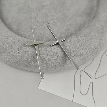 УЦЕНКА Подвеска Крест 38.3х11.9 мм родиевое покрытие (9425-Р) купить с доставкой по России | Интернет-магазин Viva Beads