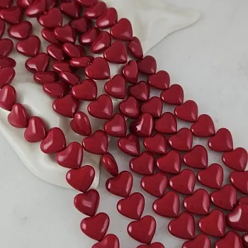 1 шт. Жемчуг майорка Сердце бусины 13х14.8 мм, красный (10081-14-К) купить с доставкой по России | Интернет-магазин Viva Beads