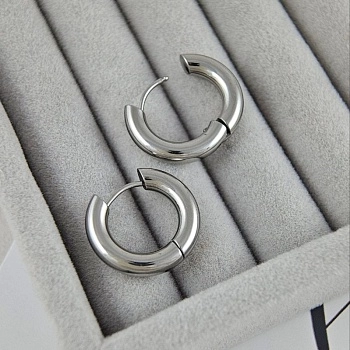 Серьги кольца бублики, конго 18х4 мм нержавеющая сталь (8889-18) купить с доставкой по России | Интернет-магазин Viva Beads