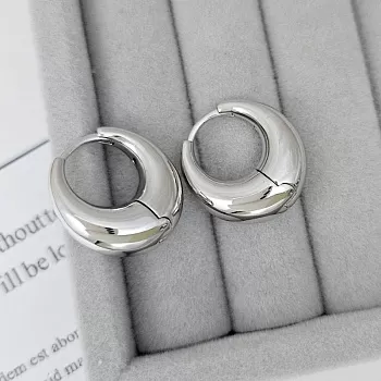 УЦЕНКА Серьги кольца 20.5х7.8 мм с родиевым покрытием (8964-Р-УЦ)