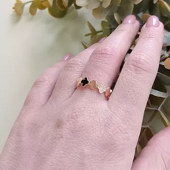 Кольцо Клевер свободный размер позолота 14к (6153-З) купить с доставкой по России | Интернет-магазин Viva Beads