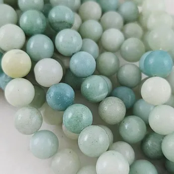 Нить 17.5 см Амазонит натуральный ок. 10 мм бусины гладкий шар (10122-10) для бижутерии купить с доставкой по России | Интернет‑магазин Viva Beads