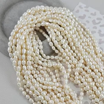 Нить 17 см Жемчуг натуральный барокко толщиной 5-6 мм белый АА (6767) купить в #REGION_P# | Заказать в интернет-магазине Viva Beads
