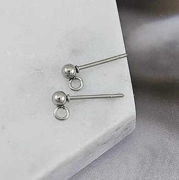 Пуссеты гвоздики Шарик 3 мм сталь (9775-3) швензы для серег купить с доставкой по России | Интернет-магазин Viva Beads