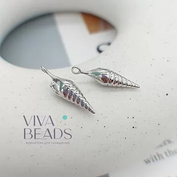 Подвеска Ракушка 22x6 мм родиевое покр. (7550-Р) Подвеска Ракушка 22x6 мм родиевое покр. (7550-Р)