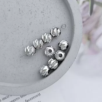 1 шт. Бусина / разделитель / с насечками 7.2х7.6 мм родиевое покр. (8859-7-Р) купить в Воронеже | Заказать в интернет-магазине Viva Beads
