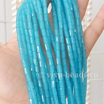 Нить 20 см Бусины трубочки 4х7 мм стекло (6739-МОРВОЛН) купить с доставкой по России | Интернет-магазин Viva Beads