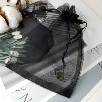 Мешочек из органзы ок. 10х12 см цвет черный (4701) для бижутерии купить с доставкой по России | Интернет-магазин Viva Beads