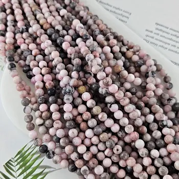 Нить 38 см Яшма розовая бусины ок. 4.5 мм тонированная, бусины гладкий шар (10051-4) для бижутерии купить с доставкой по России | Интернет‑магазин Viva Beads