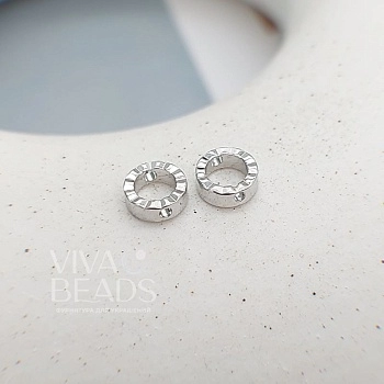 Рамка для бусин 6 мм родиевое покрытие (7586-Р) купить с доставкой по России | Интернет-магазин Viva Beads