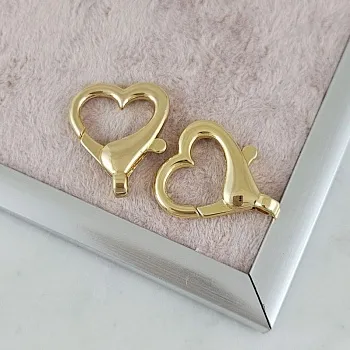 УЦЕНКА Замок карабин Сердце 25.6х21.5 мм позолота 14К (9160-З-УЦ)