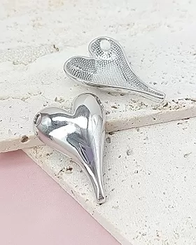 Подвеска Сердце 36.4х25 мм родиевое покрытие (8036-Р) купить с доставкой по России | Интернет-магазин Viva Beads