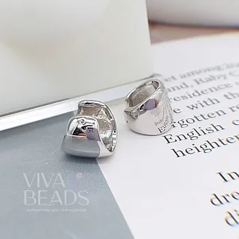 1 шт. Кафф 9.8х11.3 мм родиевое покр. (7654-Р) купить с доставкой по России | Интернет-магазин Viva Beads