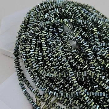 Нить 40 см Гематит, гематин 4х2.3 мм бусина треугольник, зеленый (9740-ЗЕЛ) для бижутерии купить с доставкой по России | Интернет‑магазин Viva Beads